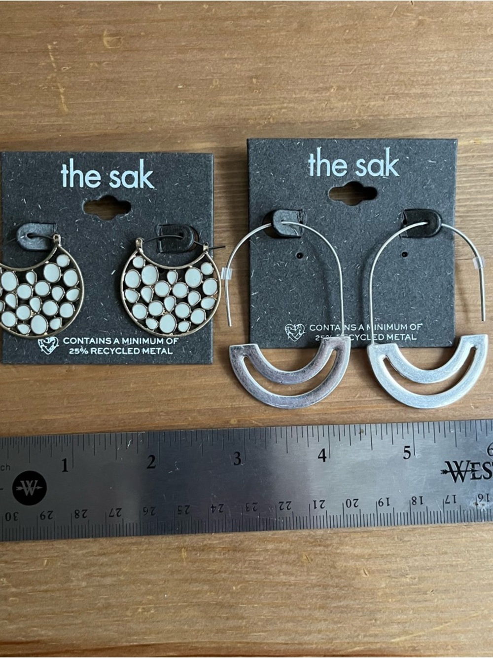 The Sak silver-tone and gold-tone hoop and open hoop earrings choose one pair - Picture 4 of 8